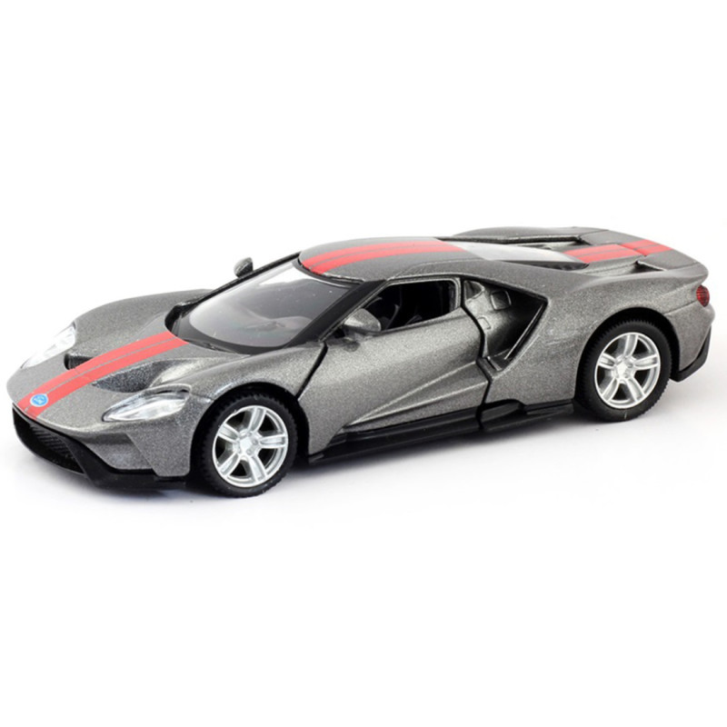 Іграшкова машинка металева Ford GT 2019, форд, сірий, відкр двері, інерція, 1:42, 5*12*3см (250338U)