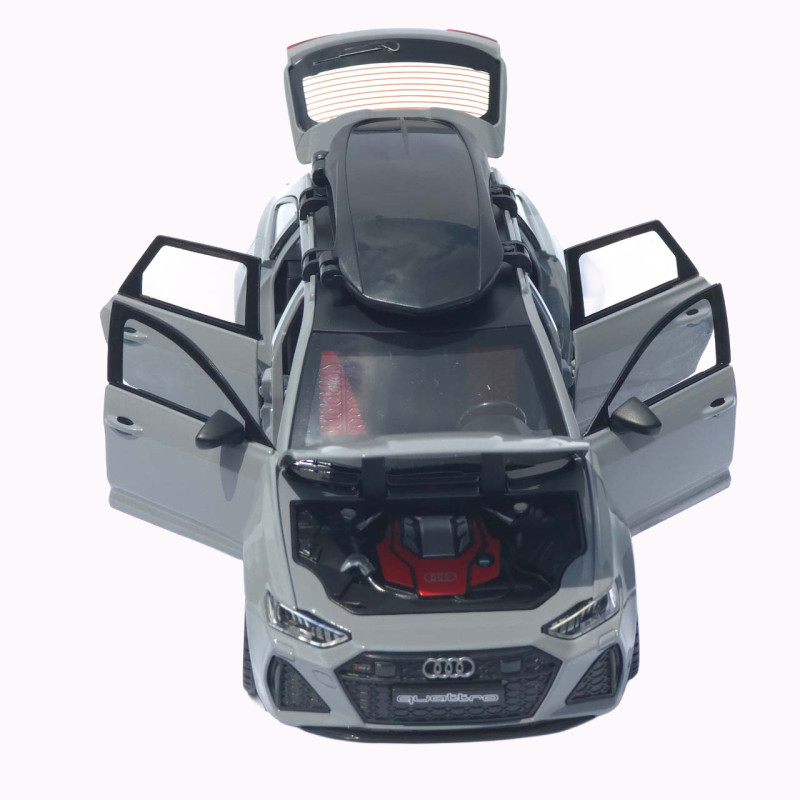 Машинка метал Audi RS6 Avant сіра 1:24 світло звук відкр двері капот багажник (1870-07)