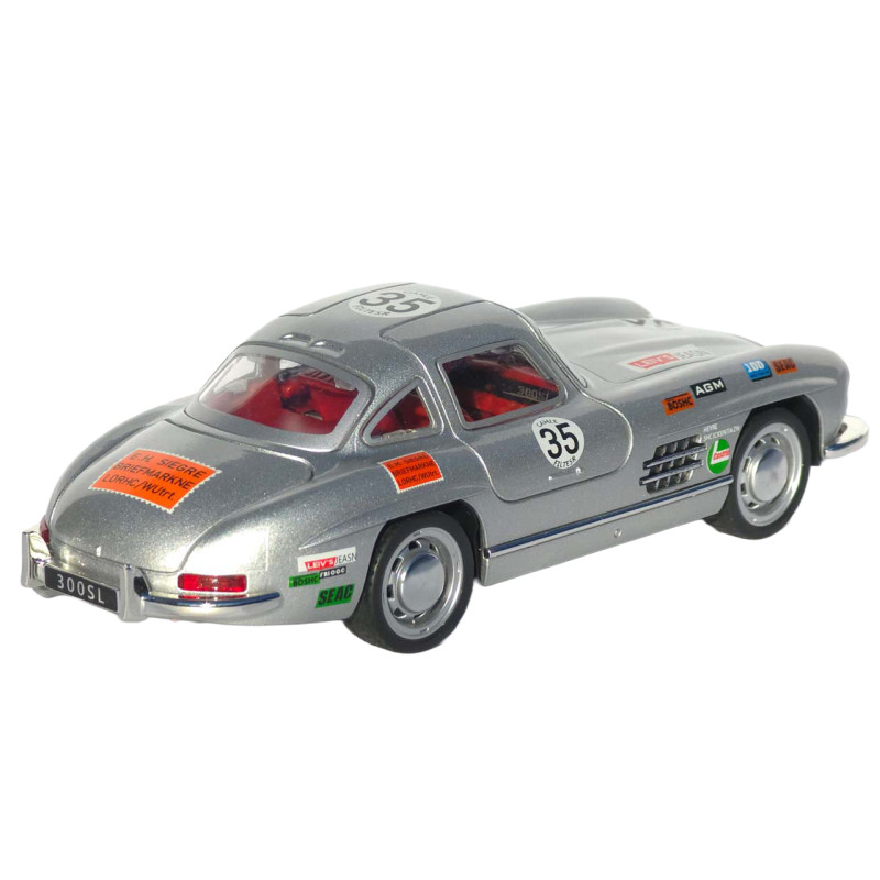 Машинка металлическая Mercedes-Benz 300 SL Gullwing серебристый свет звук откр дверь капот багажник (TK-16449)