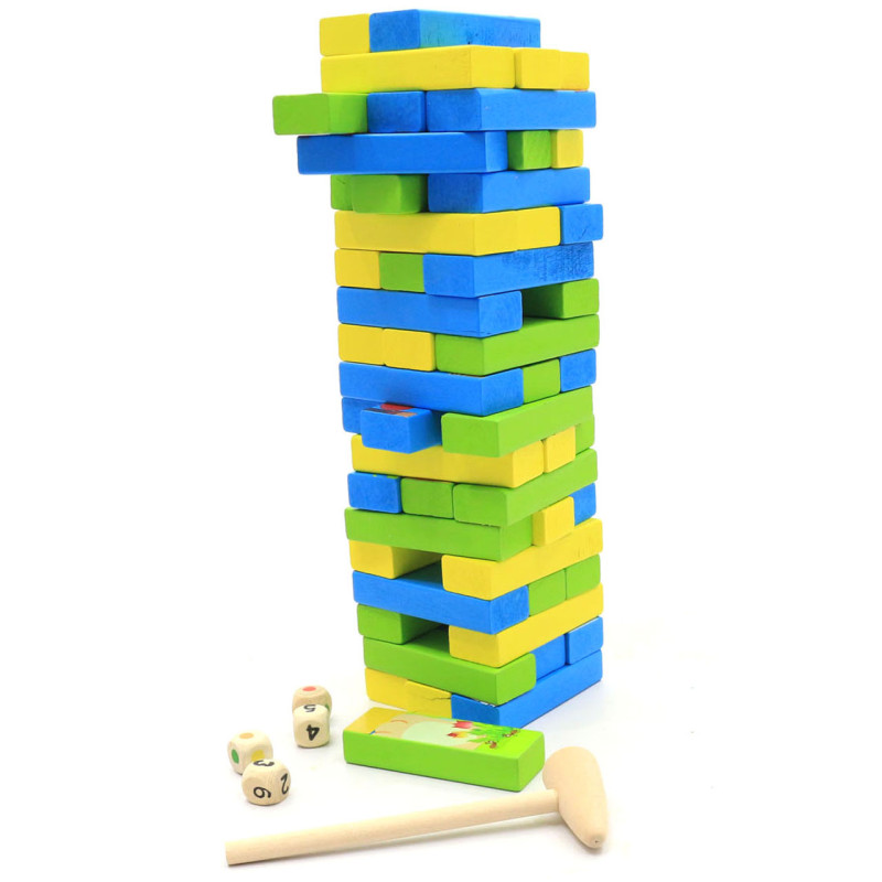 Настільна гра Fun game пазл вежа (Вежа) Vega (Vega). Дженга 54 деталі (55632)