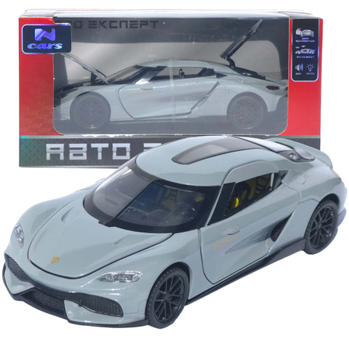 Машинка метал Koenigsegg Gemera АвтоЕксперт сіра 1:32 звук світло інерція 15*6*4 см (L-3630-41)
