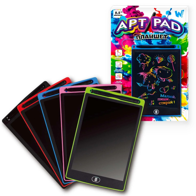Планшет для малювання WToys екран 8,5” рожевий 14*22 см (87166)