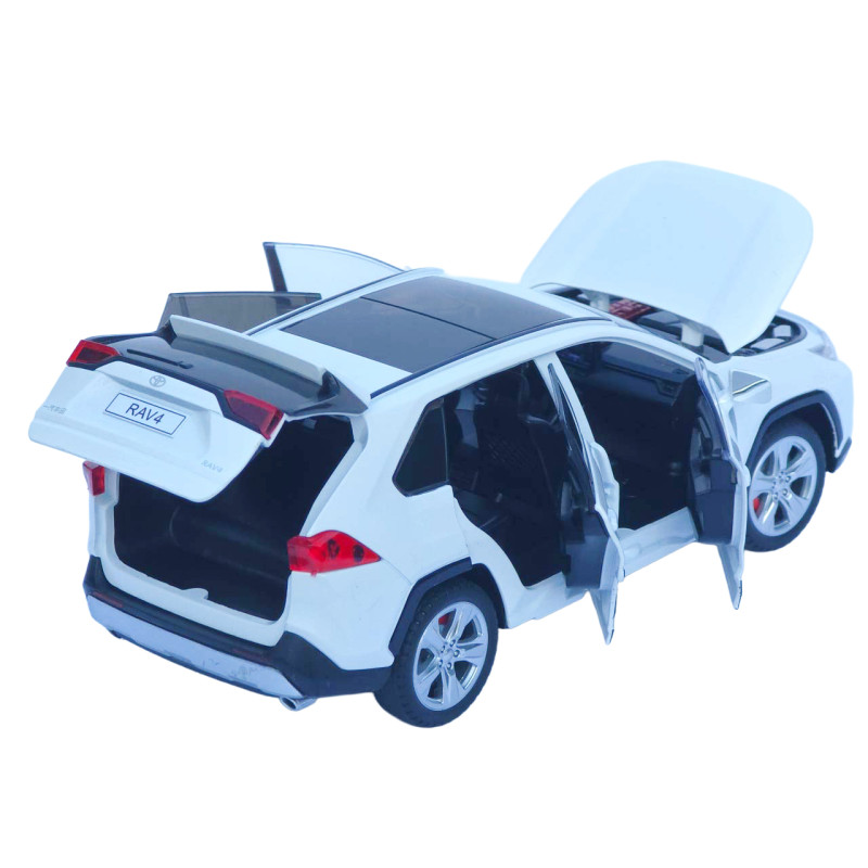 Машинка метал Toyota RAV4 АвтоСвіт біла 1:24 світло звук інерція 20*9,5*7,5 см (АР-2008)