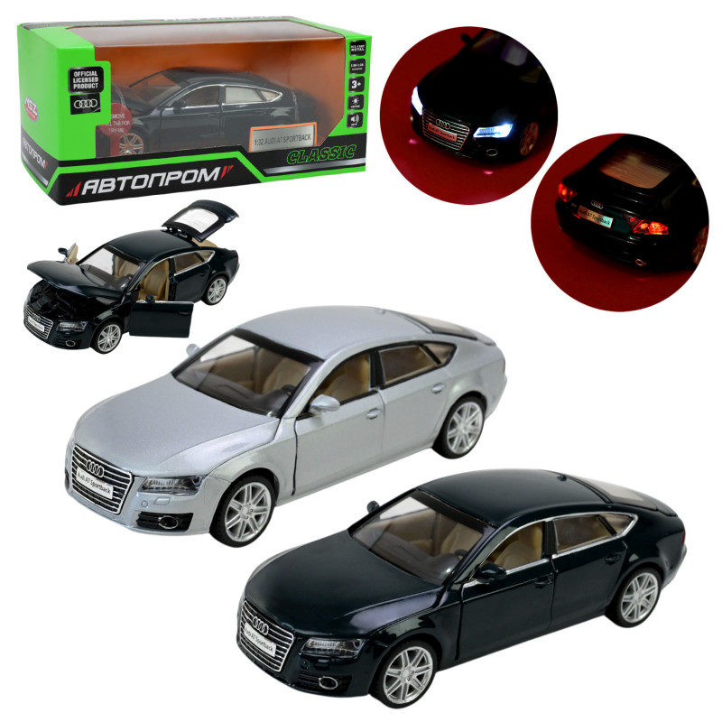 Машинка метал Audi A7 Sportback Автопром срібляста 1:32 звук світло інерція 15,5*6*4 см (68319)