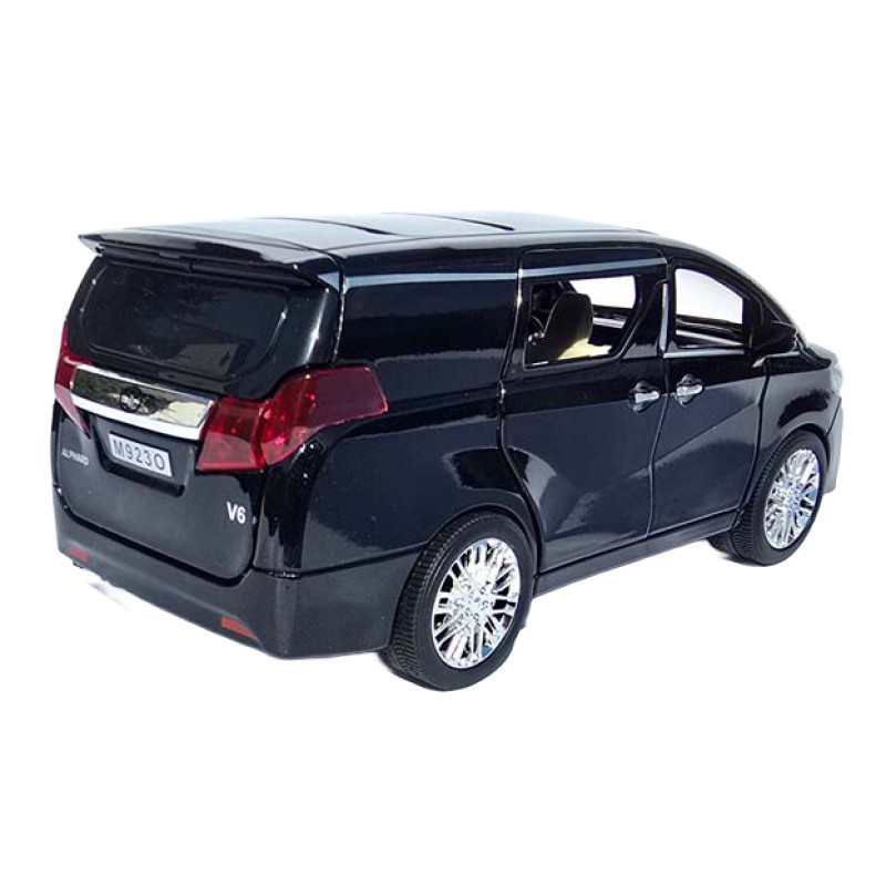 Машинка металева Toyota Alphard чорна 1:24 звук світло інерція відкр двері баг капот 19*7,5*7,5 см (RS-11632)