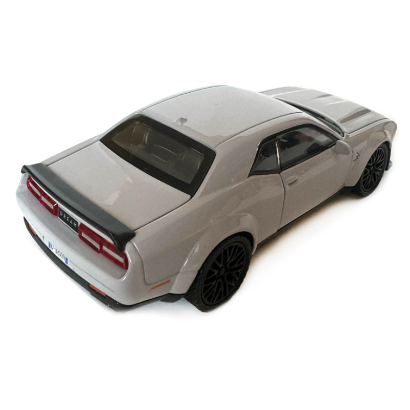 Машинка металева Dodge Challenger SRT Додж сірий звук світло відкр двері багажник капот Автосвіт 1:32,16*7*5см (AP-1992)