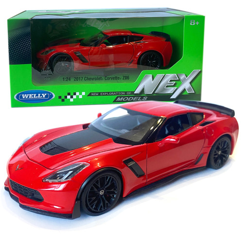 Іграшкова машинка металева WELLY 1:24 CHEVROLET COREVETTE Z06, червона, 19*8*5,5 см(24085W)