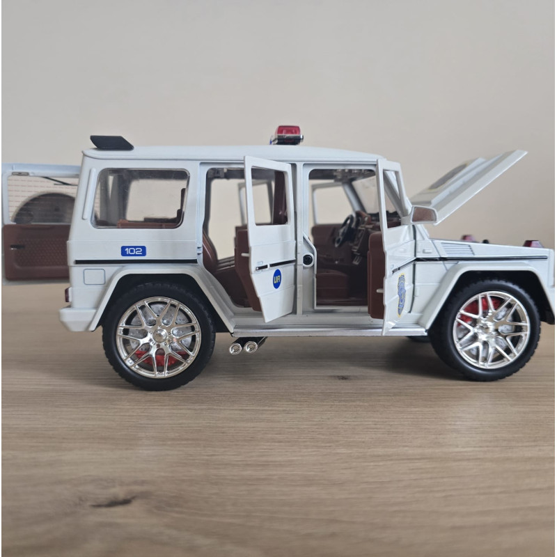 Машина металева поліція Mercedes-Benz G-Class Гелендваген Авто Експерт 1:24 світло звук інерція відч двері баг капот 21*8*9,5см (32968)