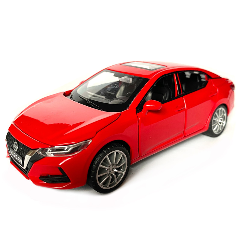 Іграшкова машинка металева Nissan Sylphy, ніссан, червоний, звук, світло, інерція, откр двері, капот, Автоексперт, 1:32,14,5*7*5 см (ТК-10584)