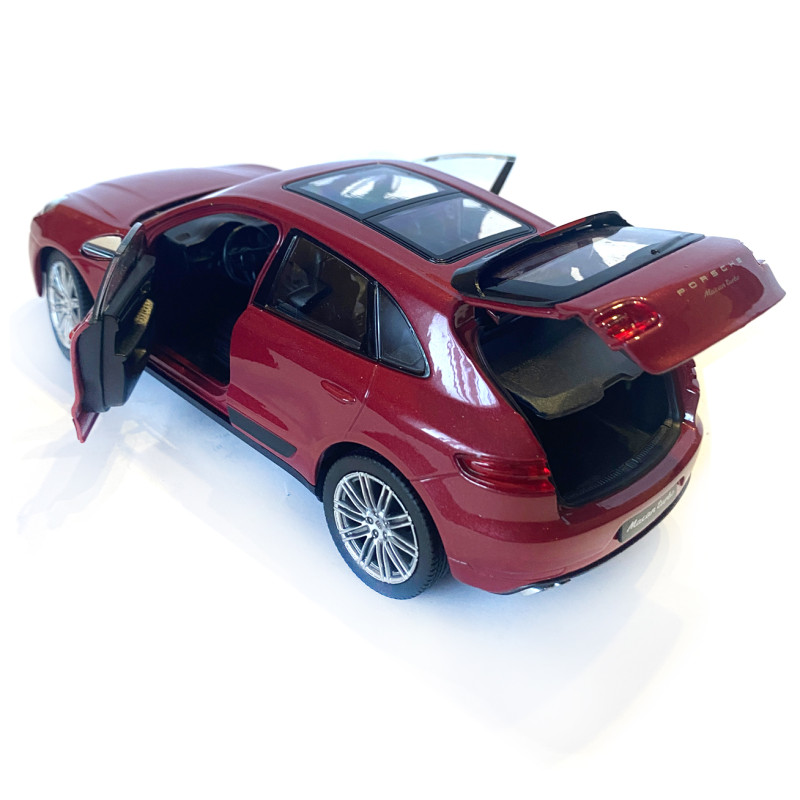 Іграшкова машинка металева WELLY 1:24 PORSCHE MACAN TURBO, порше меган турбо, відкр.двері, багажник, червоний, 19*7.5*7см, ( 24047W)
