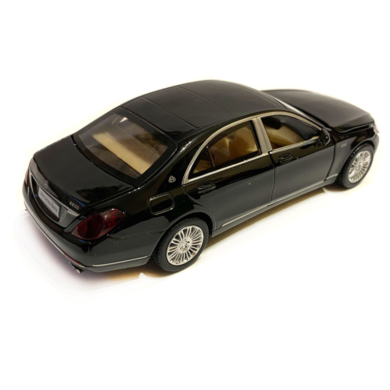 Іграшкова машинка металева Mercedes-Bens S 600 (Мерседес-Бенц S 600) «Автопром», чорна, батар., світ, звук, відкр.двері, від 3р., 15*5*4 (68401)