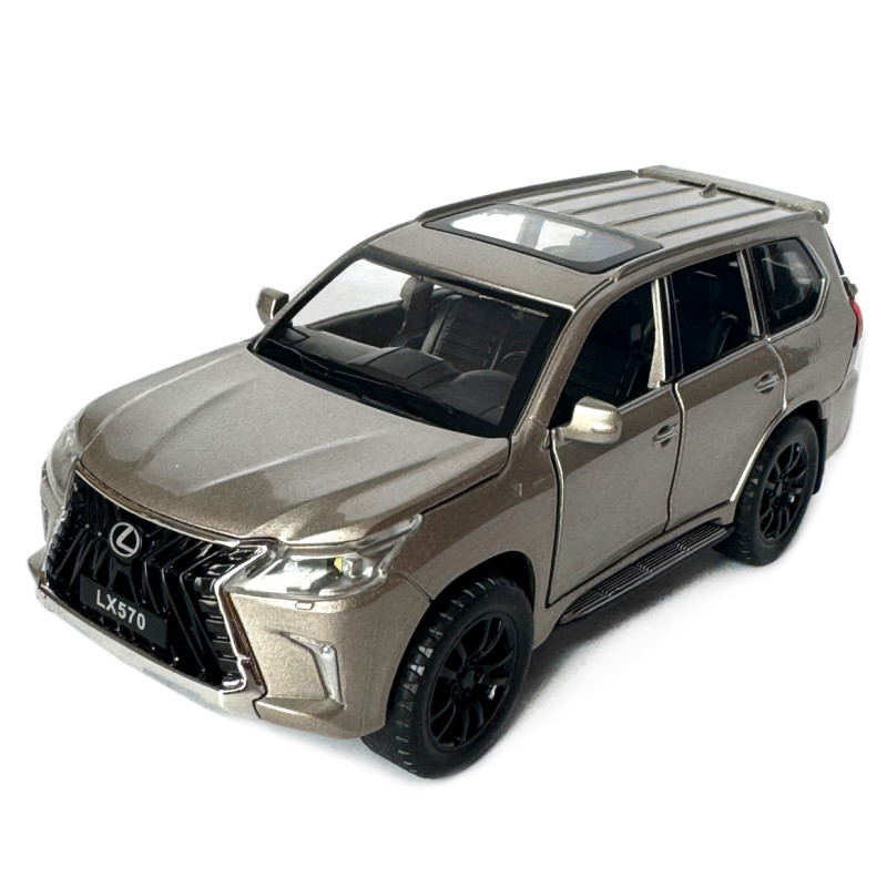 Машинка металева Lexus LX570 Лексус срібний 1:32 звук світло інерція відкр двері багажник капот гумові колеса 15,5*6*7см (AP-1810)