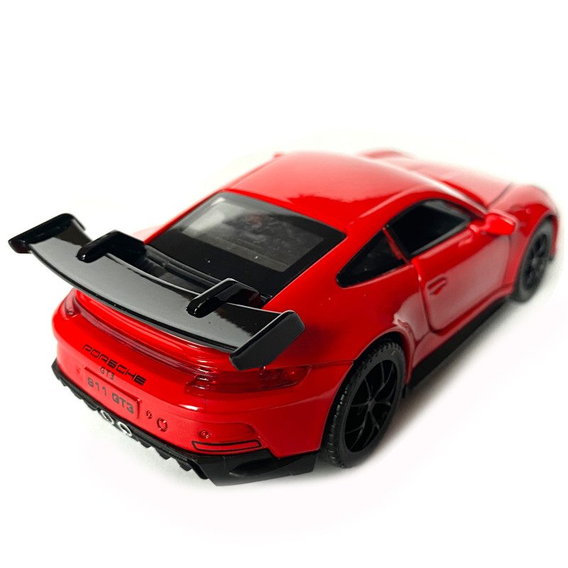 Іграшкова машинка металева Porsche 911 GT3, порше, червоний, звук, світло, інерція, откр двері, капот, Автоексперт, 1:32,15*7*4,5см (ТК-17610)