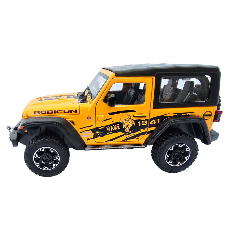Машинка метал Jeep Wrangler Rubicon джип вранглер жовтий 1:24 світло звук 21,5*8*9см (GT - 94911)