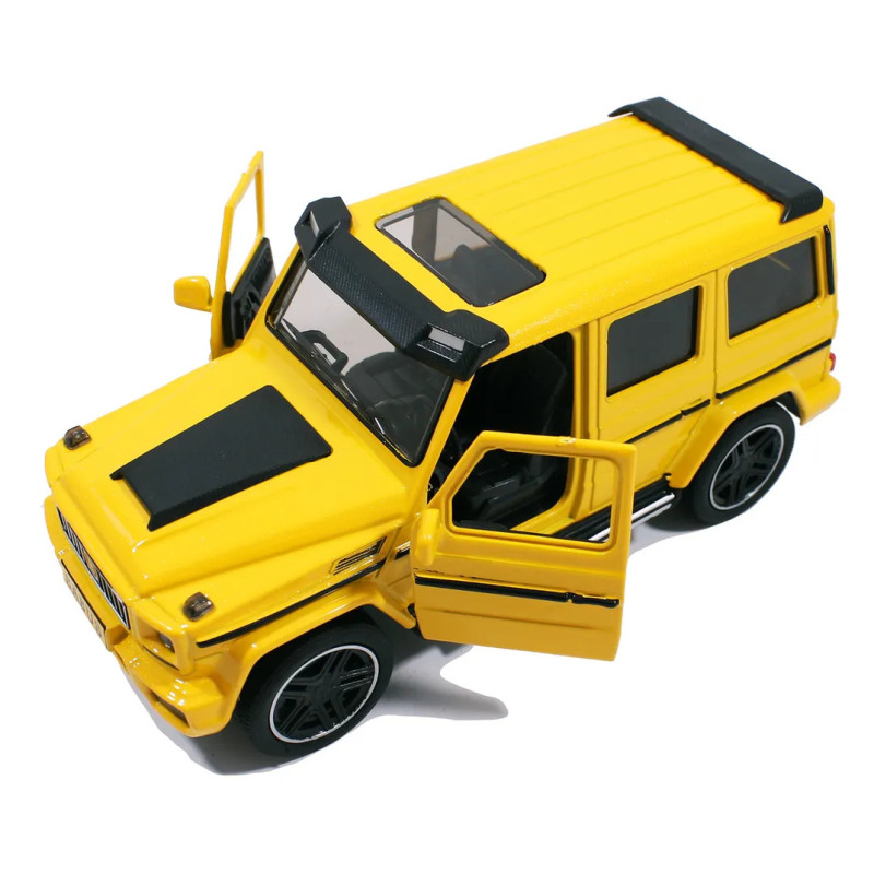 Машинка металева дитяча Mercedes Brabus G 63 мерседес, жовтий, Автоексперт, 1:24, світло, інерція, відчиняються двері 18*8.5*8см (El-1208)