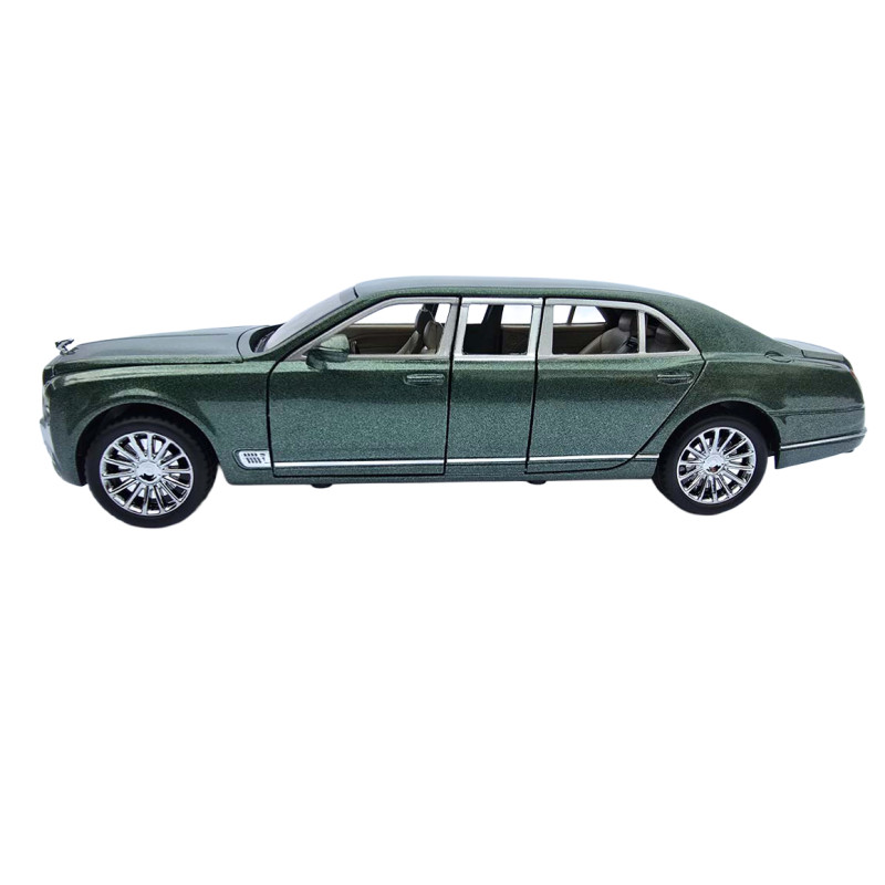 Машинка метал Bentley Mulsanne зелена Бентлі Мульсан лімузин 1:24 звук світло 20*5,5*5см (RS-52405)