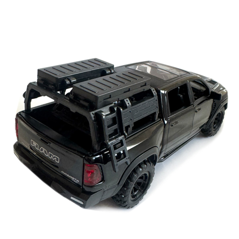 Машинка металева Dodge RAM 1000 TRX Mammoth Пікап 1:32 Додж чорний звук світло інерція відкр двері багажник капот 17*7*6,5см (DL-13047)