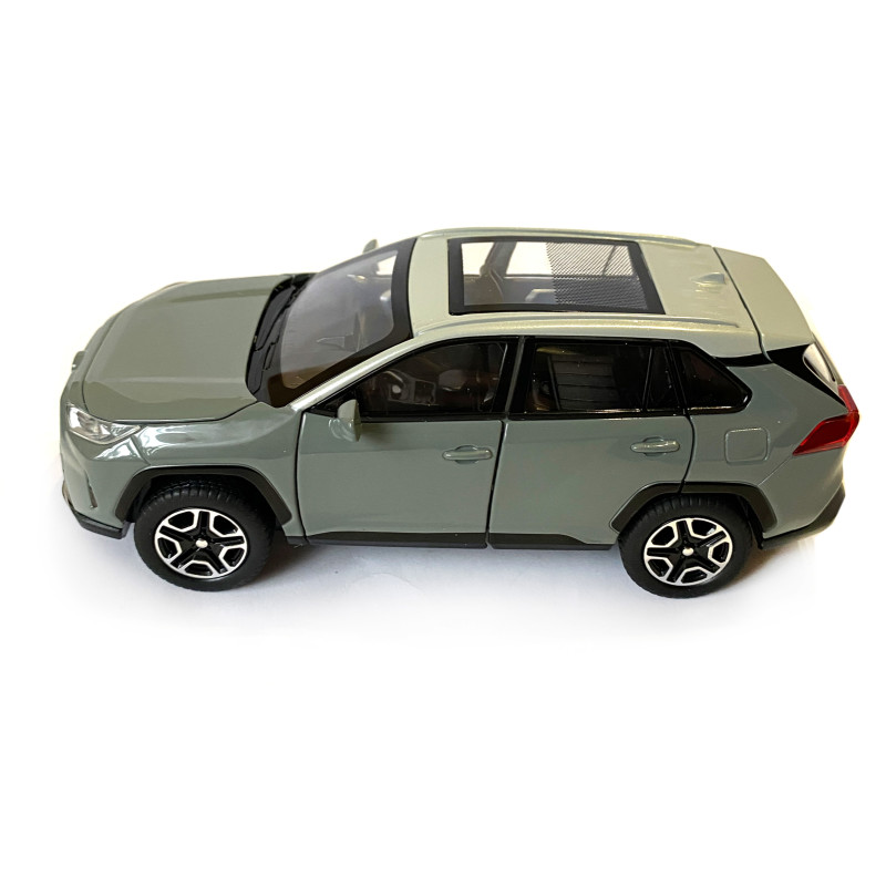 Машинка металева Toyota RAV4 Sport Тойота рав 4 спорт сіра 1:32 звук світло інерція відкр двері багажник капот гумові колеса 15,5*7*6см (AP-1967)