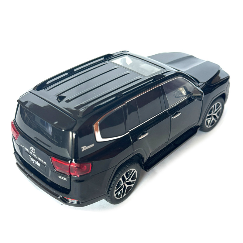 Машинка металева Toyota Land Cruiser 300 тойота ленд крузер 1:24 чорний звук світло інерція відкр двері багажник капот 20*8*8,5см (AP-2007)