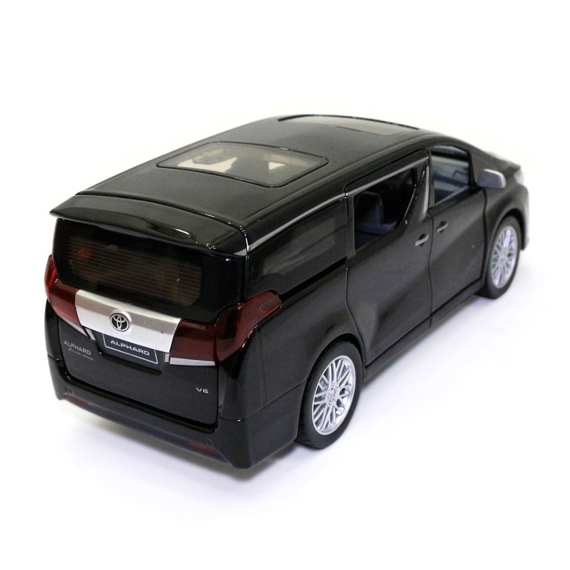 Машинка метал Toyota Alphard Автопром чорна 1:29 світло звук відкр двері 17*6,5*6,5 см (68481)