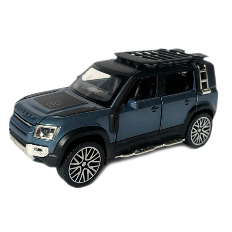 Машинка металева Land Rover Defender Ленд Ровер Дефендер синій 1:32 відкр двері баг капот звук світло 16*6,5*7 см (32206)
