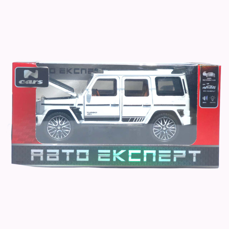 Машинка метал Mercedes-Benz G-Class (Гелендваген) АвтоЕксперт біла 1:32 звук світло (L-0442-50)