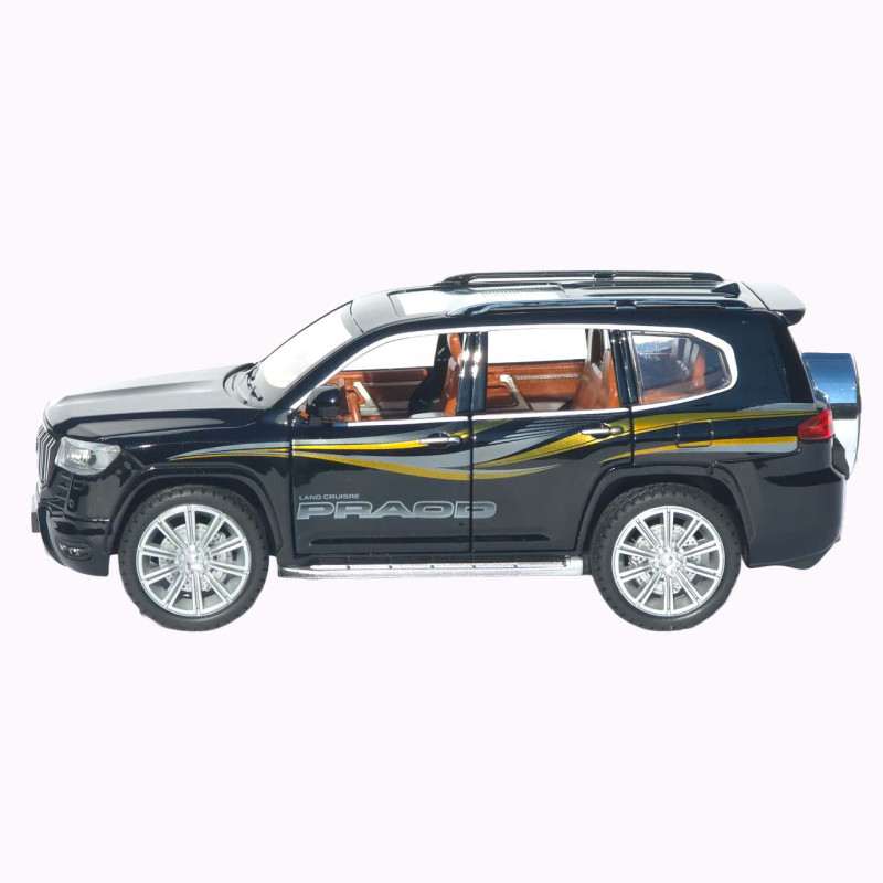 Машинка метал Toyota Land Cruiser Prado АвтоЕксперт чорна 1:24 звук світло відк двері капот багажник (1200-57)