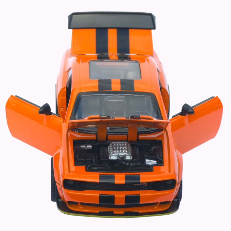 Машинка метал Dodge Challenger SRT Hellcat АвтоЕксперт помаранчева 1:32 звук світло 15,7*7*5 см (LF-30608)