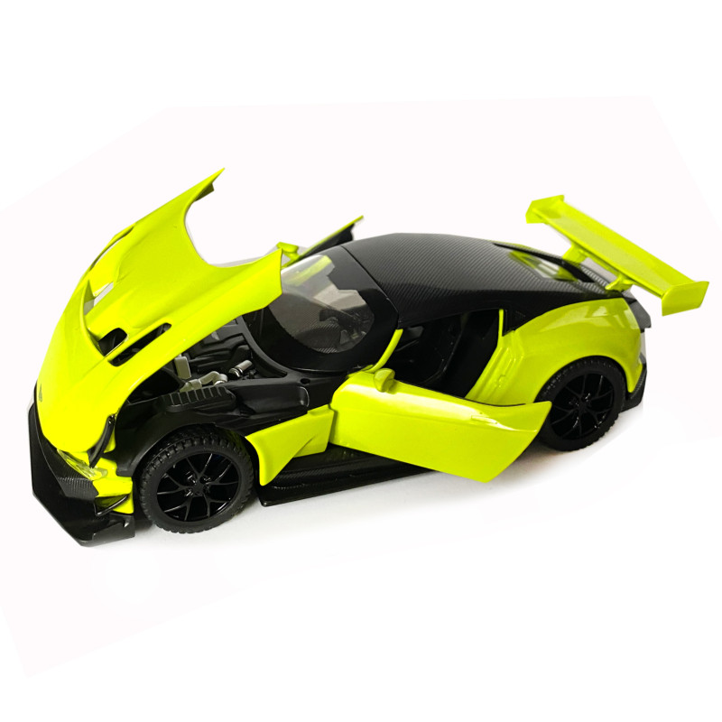 Іграшкова машинка металева Aston Martin Vulcan, астон мартін, салатова, звук, світло, інерція, откр двері, капот, Автоексперт, 1:32,14,5*7*4,5 см (ТК-10601)