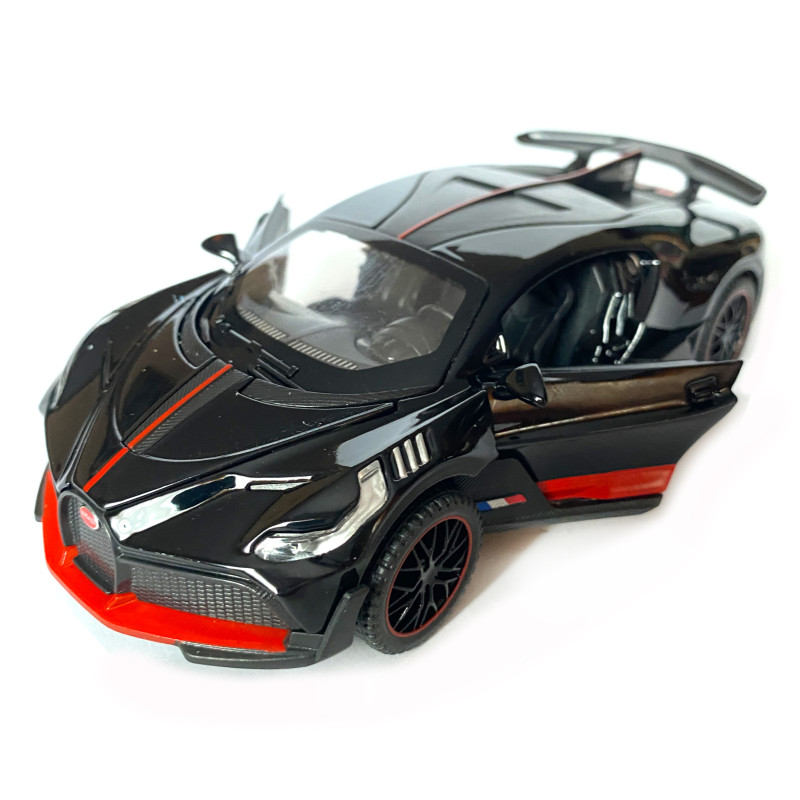 Іграшкова машинка металева Bugatti Divo, Бугатті, чорна, звук, світло, інерція, відкр двері, Автоексперт, 1:32,15*7*5см (ТК-10063)