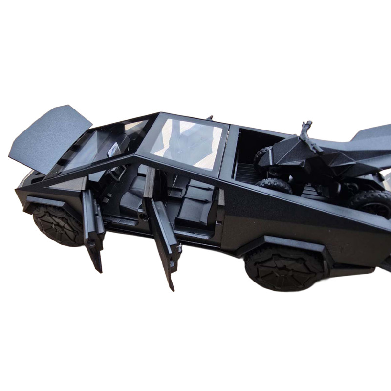 Машинка метал Tesla Cybertruck з прич-кемпером та квадр чорна Тесла 1:32 звук світло 17,5*6*6,5см (CZ 58 B)