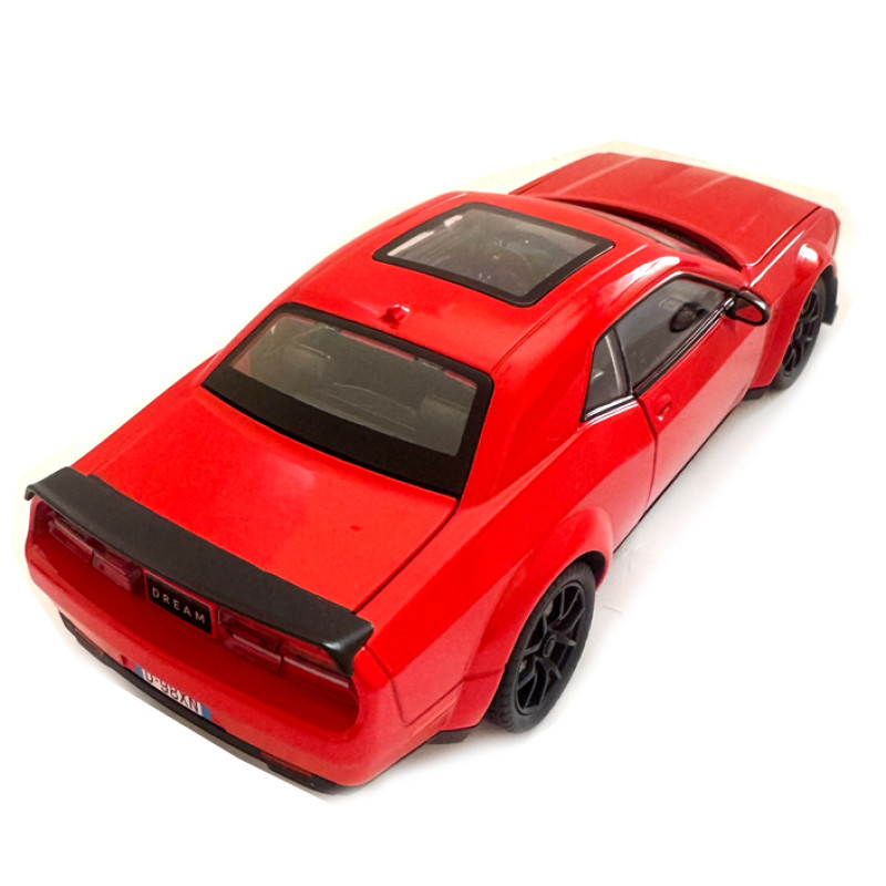 Машинка металева Dodge Challenger SRT Додж червона 1:24 звук світло відкр двері баг капот 20*7*5,5см (GT-12099)