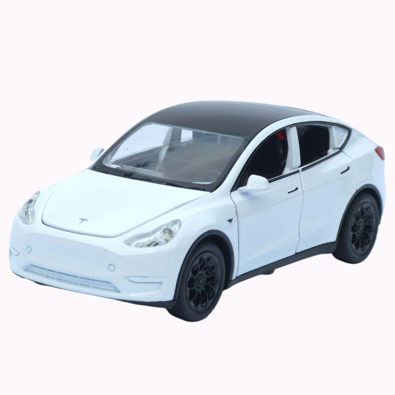 Машинка метал Tesla Model Y біла 1:32 звук світло відкриваються двері капот багажник (ТК-8321)
