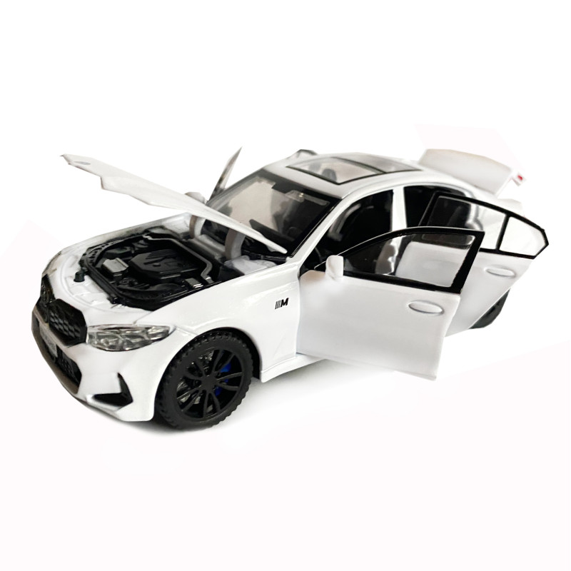 Іграшкова машинка металева BMW 320Li, БМВ, біла, звук, світло, інерція, откр двері, багажник, капот, Автоексперт, 1:32,15*7*5см (ТК-10105/72455)