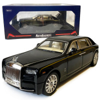 Машинка металева дитяча Rolls-Royce Ролс Ройс, чорний, Автоексперт, 1:24, світло, інерція, відкриваються двері, багажник, капот, 21*5*7см (GT - 09396)