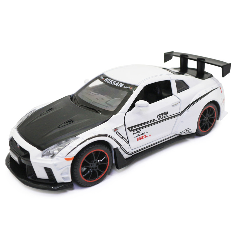 Іграшкова машинка металева Nissan GT-R «АвтоЕксперт» Ніссан ГТ-Р білий звук світло 15*4*7 см (700701)