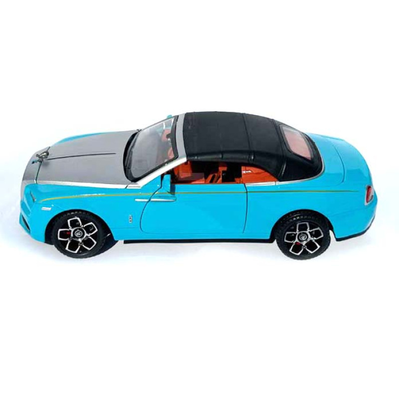 Машинка метал Rolls-Royce Dawn Spofec Ролс Ройс кабріолет голубий 1:24 відкр двері баг капот звук світло 22*6,5*8см (AP-2013)