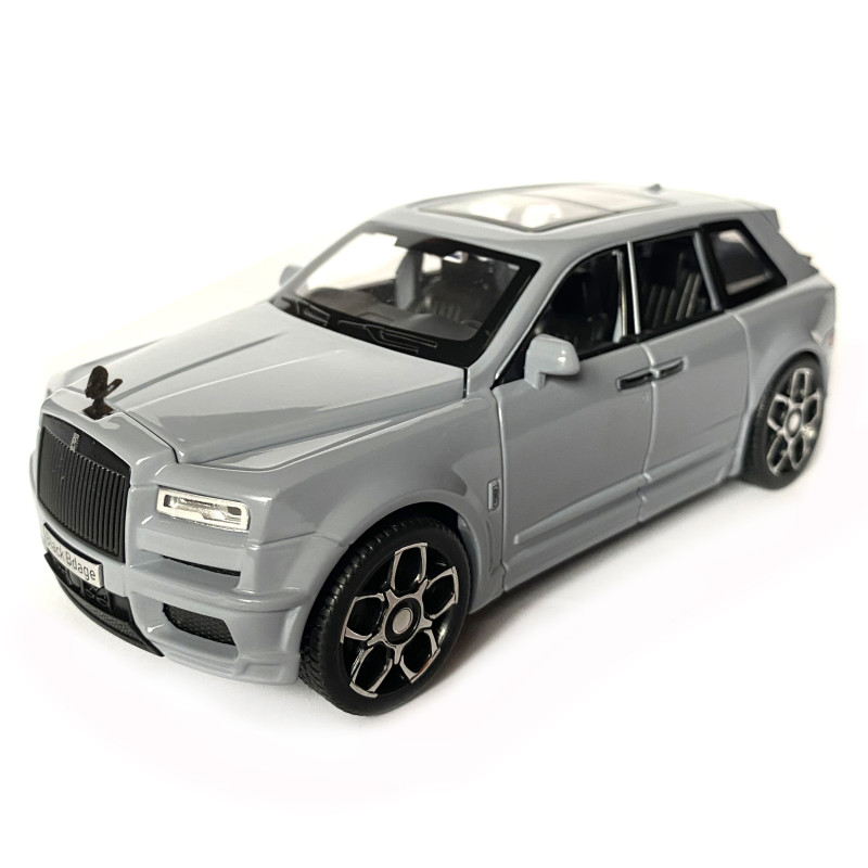 Іграшкова машинка металева Rolls-Royce Ghost BLACK BADGE, ролс ройс,сірий, звук, світло, інерція, откр двері, капот, Автоексперт, 1:32,15*8*5,5см (ТК-11056)