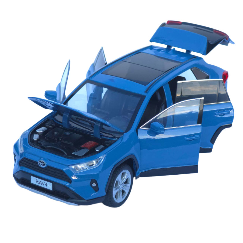 Машинка метал Toyota RAV4 АвтоСвіт синя 1:24 світло звук інерція 20*9,5*7,5 см (АР-2008)