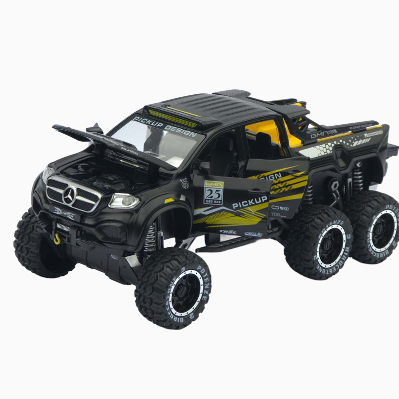 Машинка метал Mercedes-Benz X-Class 6x6 АвтоЕксперт чорна 1:32 звук світло інерція 20,5*10*8,5 см (ТК-9172)