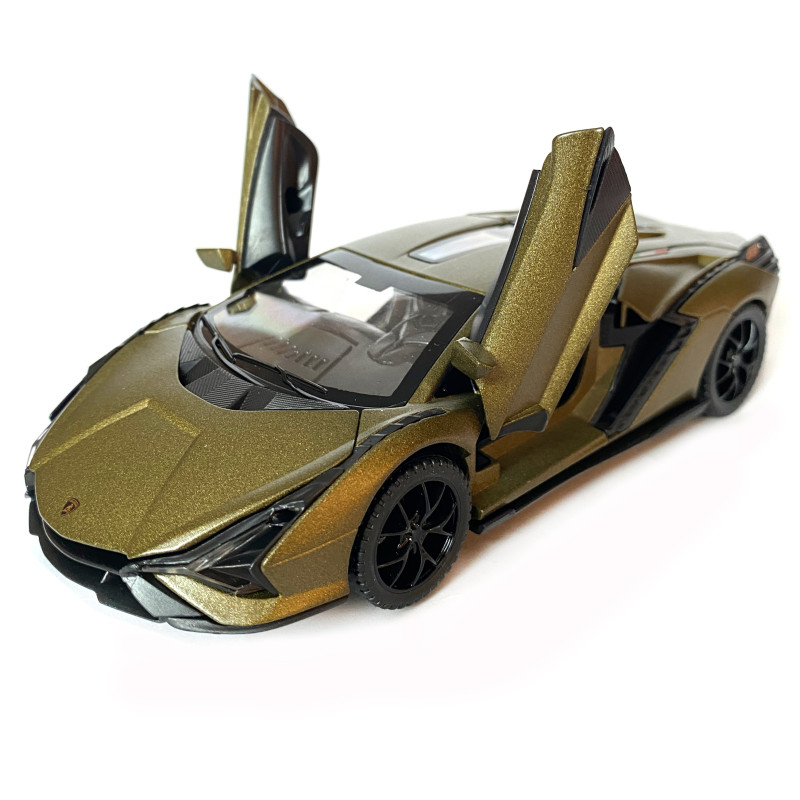 Іграшкова машинка металева Lamborghini Sian, Ламборгіні сіан, зелений, звук, світло, інерція, відкр двері, багажник, капот, Автоексперт, 1:32,15,5*7*5см (ТК-10517)
