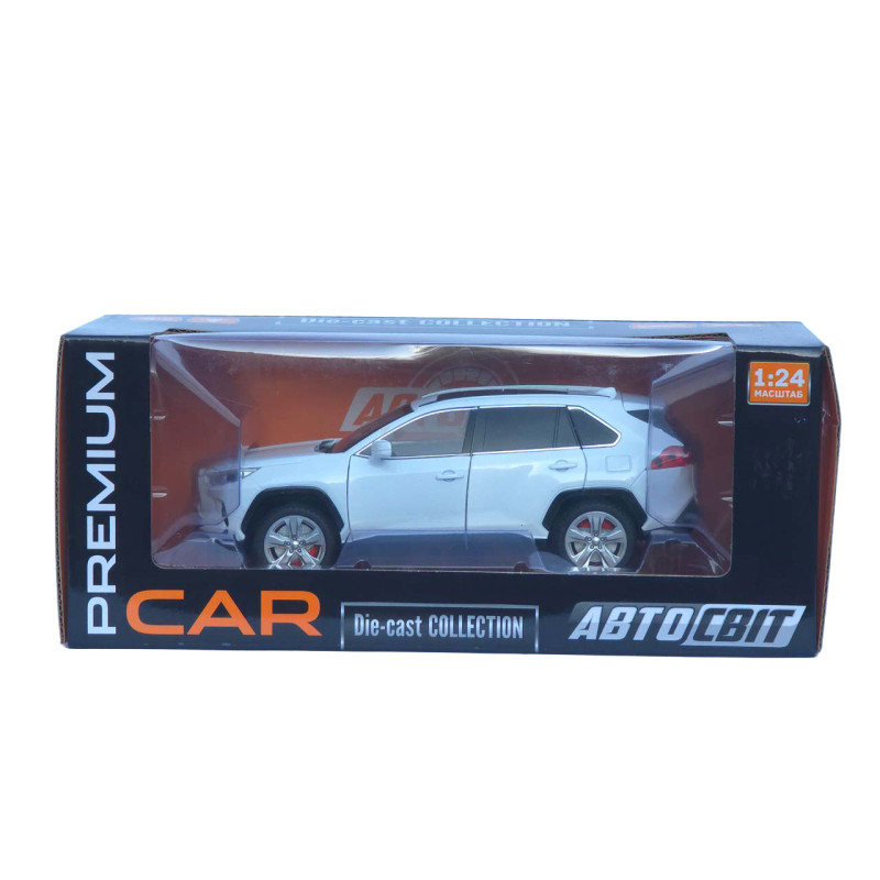 Машинка метал Toyota RAV4 АвтоСвіт біла 1:24 світло звук інерція 20*9,5*7,5 см (АР-2008)