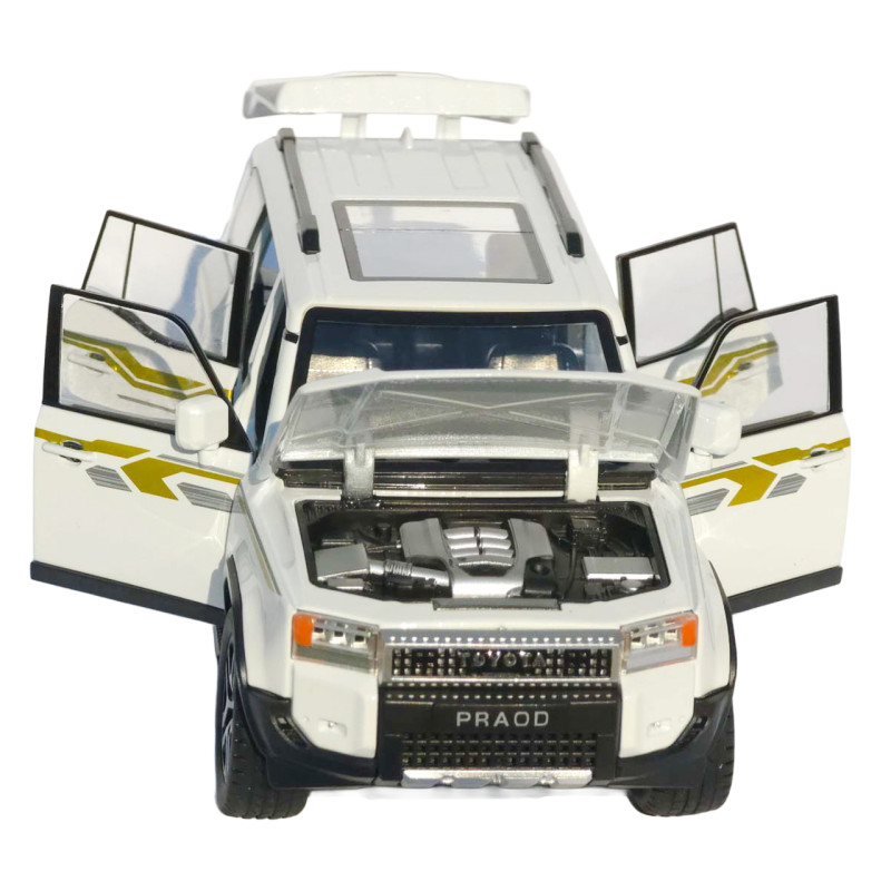 Машинка метал Toyota Land Cruiser Prado АвтоЕксперт біла 1:24 звук світло 21*8*8 см (G7605-44)
