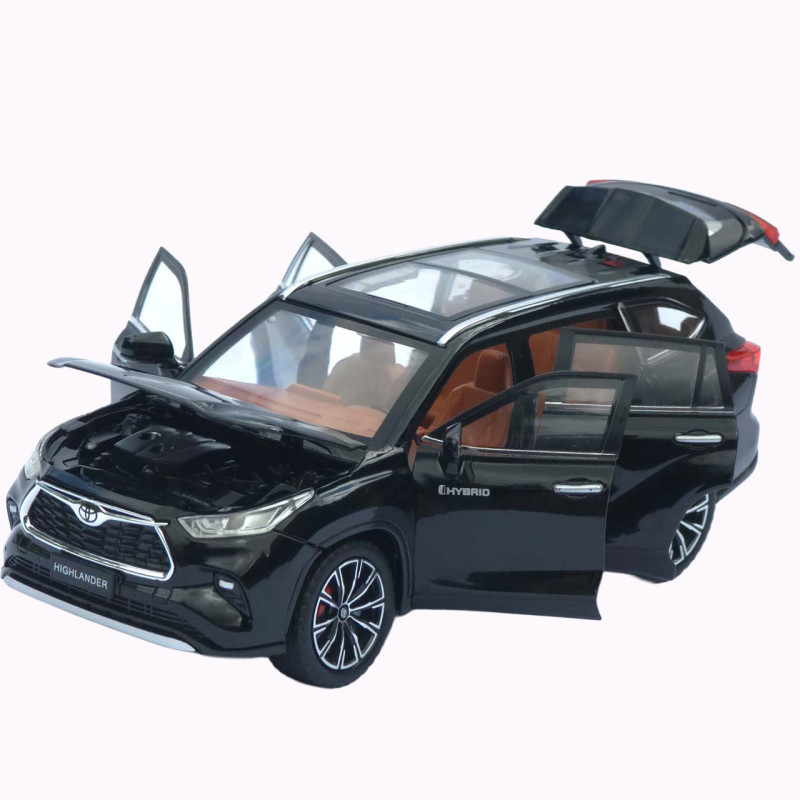 Машинка метал Toyota Highlander АвтоЕксперт чорна 1:24 світло звук відкр двері капот багажник (1980-08)
