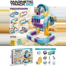 Магнитный 3D-трек конструктор Magnetic Track 54 элемента поезд встроенный аккумулятор (T938A)