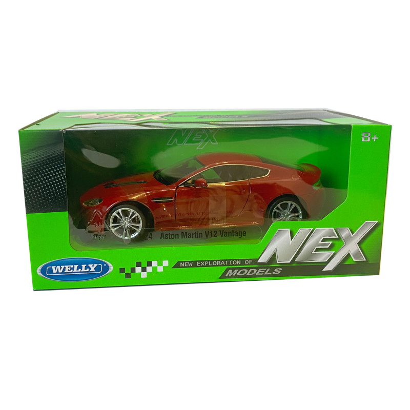 Іграшкова машина металева WELLY 1:24 ASTON MARTIN V12, червона, відкр.двері, капот,18*7.5*5.5 см (24017W)