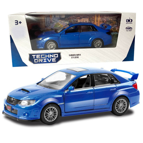 Іграшкова машинка металева Subaru WRX STI, субару, синій, відкр двері, інерція, 5*12*4см (250334U)