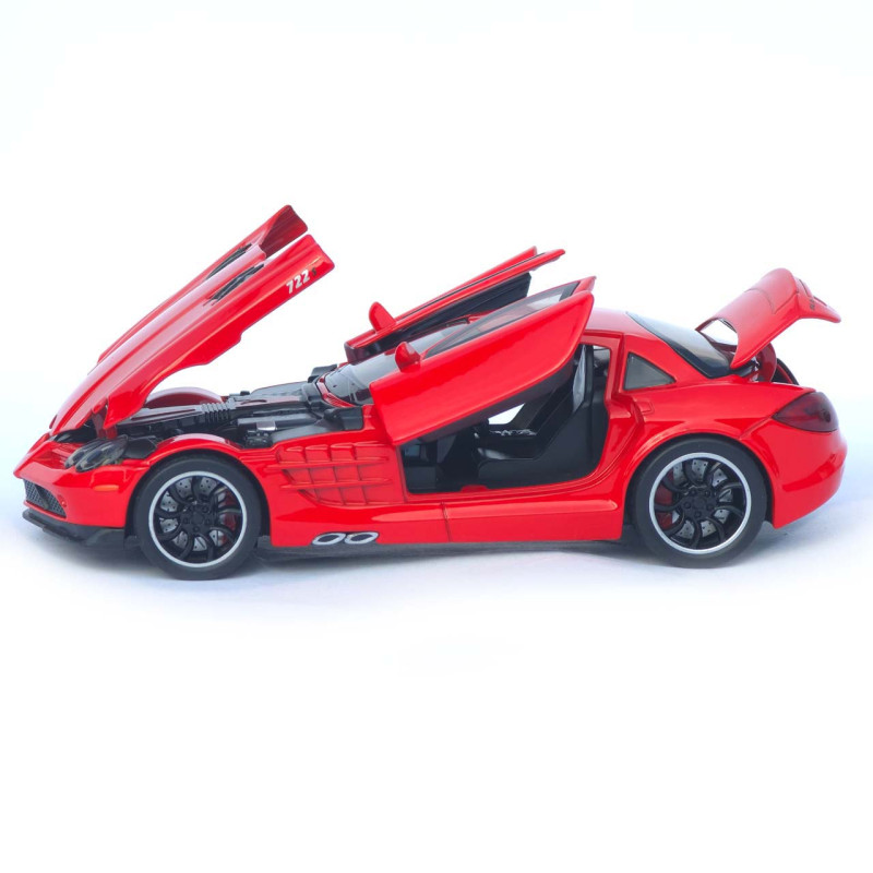 Машинка металл Mercedes-Benz SLR McLaren красная 1:32 свет звук открыв двери капот багаж (TK-31160)