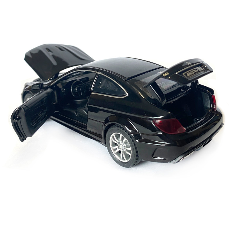 Машинка металева дитяча Mercedes AMG C63 Мерседес, Авто Експерт, чорний, металопластик, 1:32, світло, звук, інерція, відч. двері, багажник, капот, 15*6*4,5 (76474)