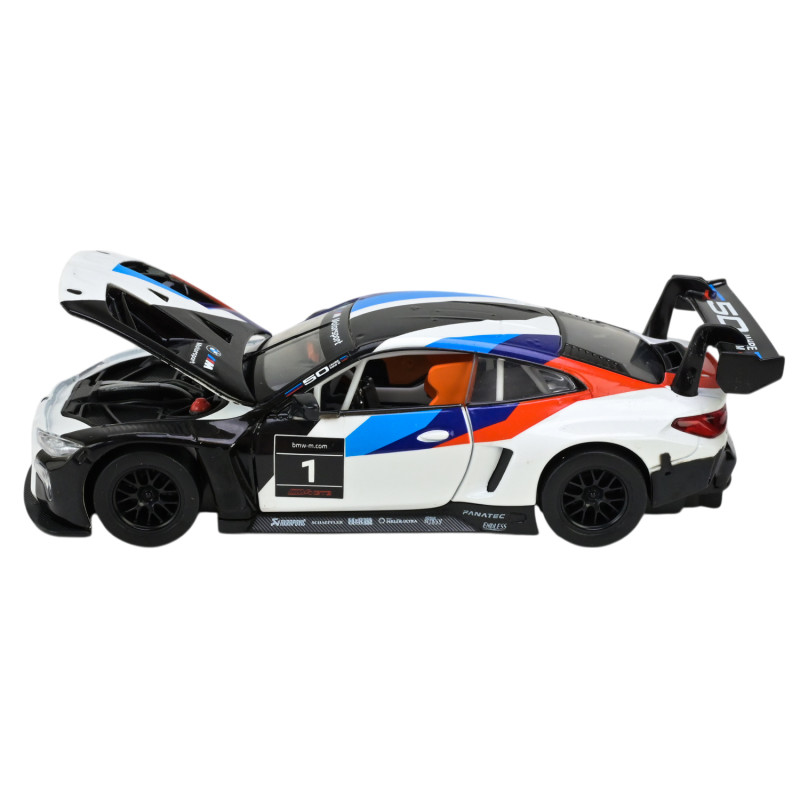 Машинка метал BMW M4 GT3 Автопром звук світло відкриваються двері капот 15*6*4 см (68715AW)